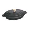 Staub Fonte 1332325 Ovales Warmhalte-Teller Mattschwarz 23 cm