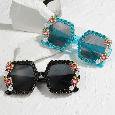 Sunglasses Men'S And Women'S Personalized Diamond-Encrusted Square Sunglasses Street Photography Wear Glasses