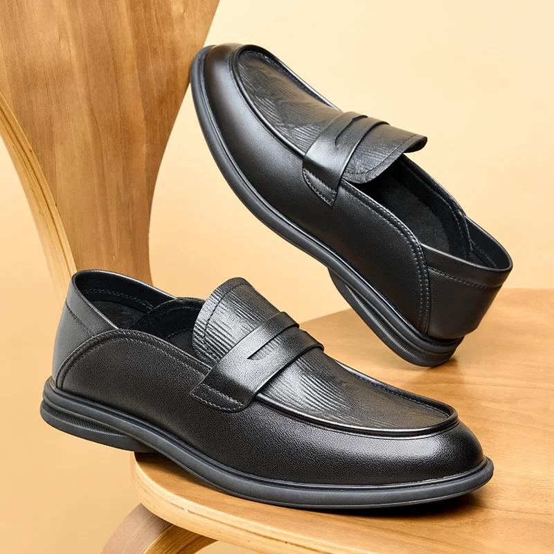 Fashionable New Men's Office Business Shoes Wear-resistant Soles Loafers High-quality Genuine Leather Shoes for Men