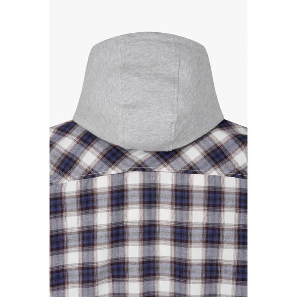 [men] Detachable Hoodie Check Shirt Jumper  91m6113113 