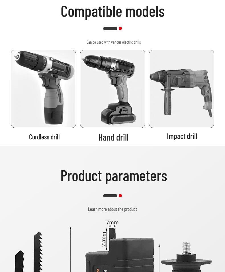 Electric Drill To Reciprocating Saw Conversion Kit for Woodworking