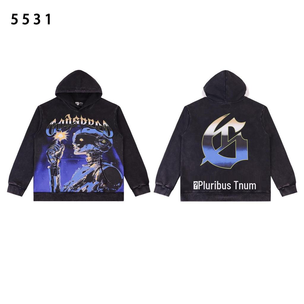 American Trendy GD Rock Retro Distressed Hoodie - Autumn/Winter Fashion