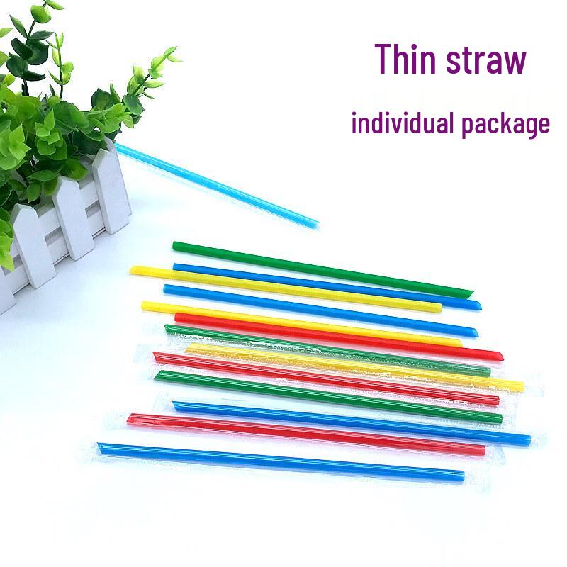 ZISIZ Individually Wrapped Disposable Colored Straws