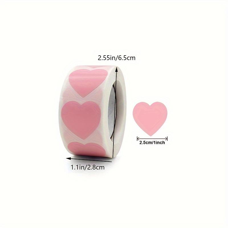 

500pcs/Roll Love Pink Stickers - Self-adhesive Heart Stickers Label - Pink Heart Design - For Wedding Gift Decoration 1 Roll розовый