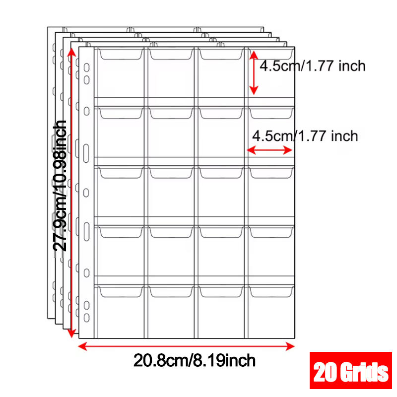 30 Pocket Replacement Coin Storage Page 10 PCS Plastic Wallets with Stamp Collector Supplies for Stamp Collection Coin Storage Page