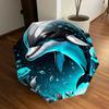 1pc Oceanic Dreams: Dolphin & Blue Roses Umbrella with Plastic Handle,Suitable for All Seasons Home Travel Outdoor UmbrellaDD348