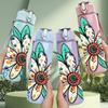 1PC Multicolor Abstract Mandala Flower 750ml Color Plastic Sports Water Bottle Leakproof Flip Straw Lid Suitable for Sports Office Home Use