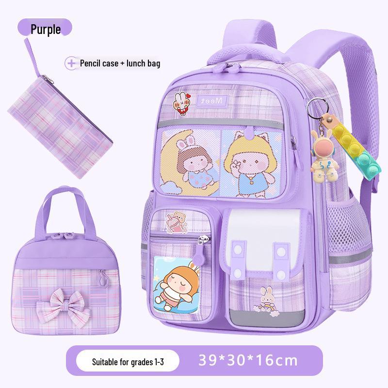 2025 Plaid Backpack: Large Capacity School Bag for Elementary to Junior High Students