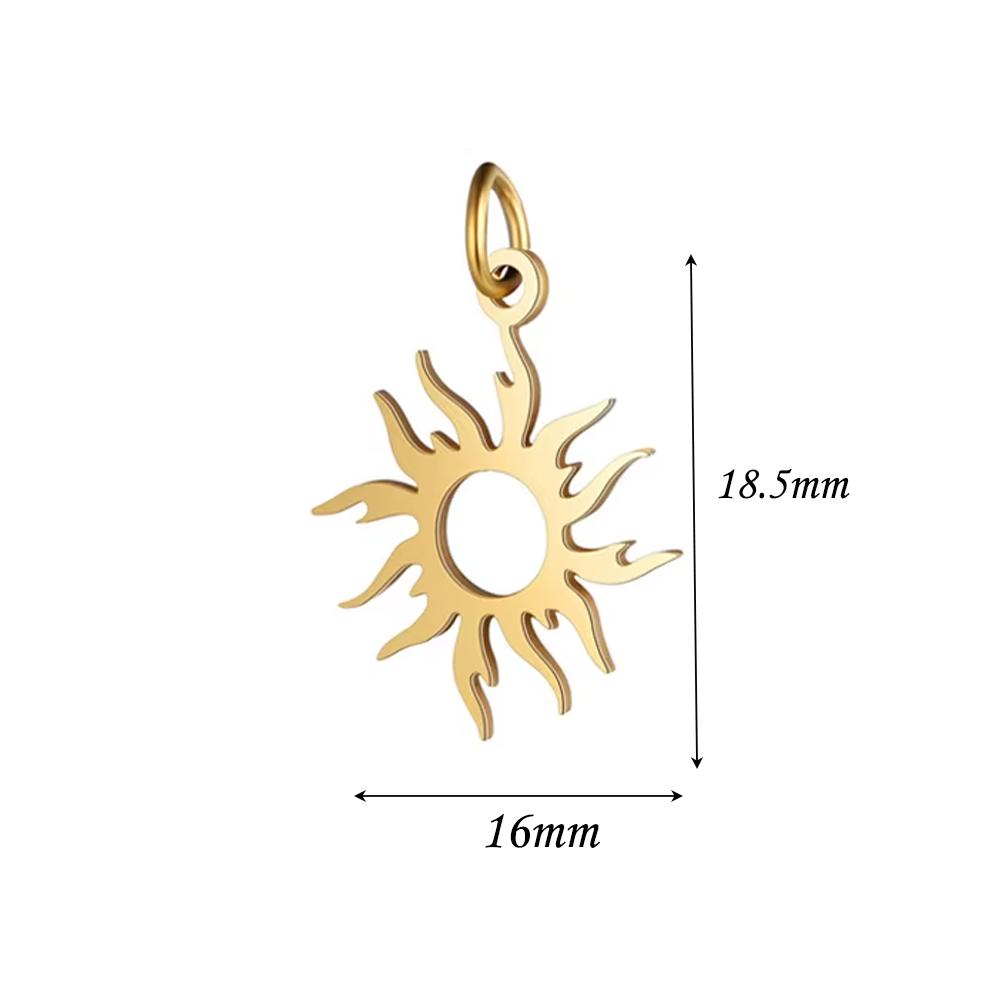 10Pcs/Lot Stainless Steel Sun Charm Wholesale DIY Jewelry Making Charm Jewellery Making Charms Tarnished Steel Pendant