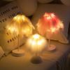 New Year Girl Table Lamp - Trendy Night Light, Birthday Gift, Room Decoration, Feather Lamp