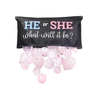Zousui Shop Gender Reveal Mess-Free Balloon Drop Bag, Non-Woven Fabric, 120x60cm, for Gender Reveal Parties, Includes Pink or Blue Balloons, Attachmen