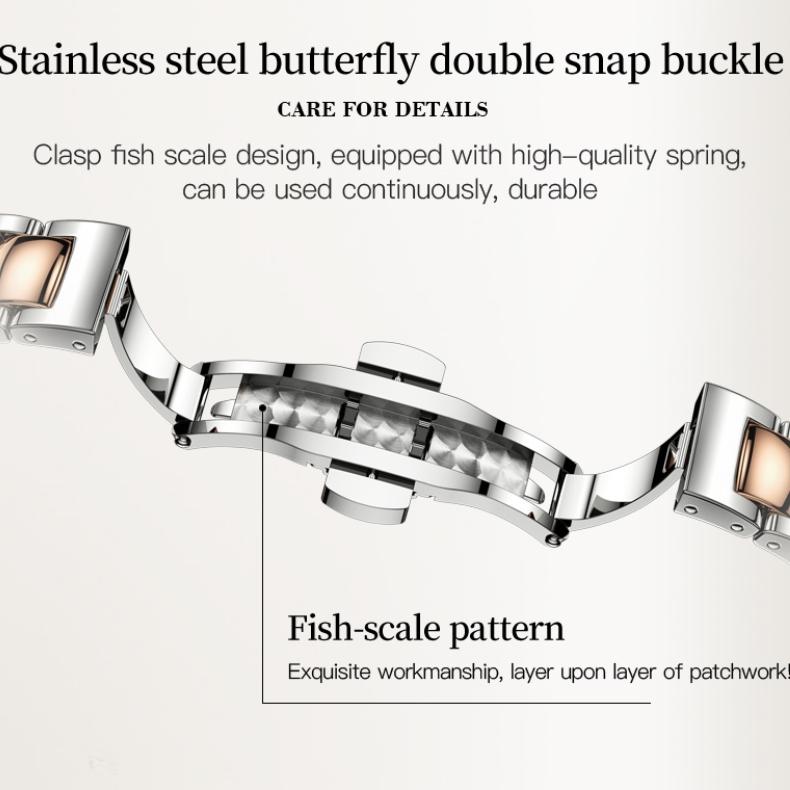 OUPINKE Klokker Motemerke Automatisk Mekanisk Klokke Vanntett Dameklokke