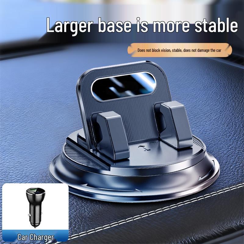 Shockproof Rotating Car Phone Holder with Large Non-slip Base & Emblem