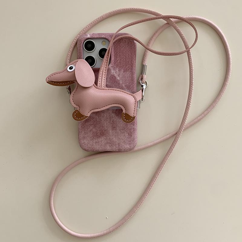 

Case For iPhone 11 12 13 14 15 16 Pro Max With Neck Shoulder Crossbody Strap Denim Jean Style Leather Case Cover Hand Strap Grip Artificial leather&iPhone 15 Pro Max