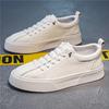 Spring New Men's Shoes, Fashionable and Versatile Lace Up Sneakers, Leather Comfortable and Casual Board Shoes