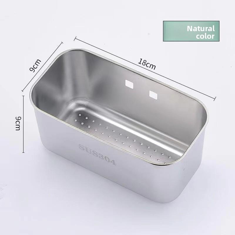 Stainless Steel Kitchen Drain Basket For Fruit And Vegetable Storage With Hanging Hooks