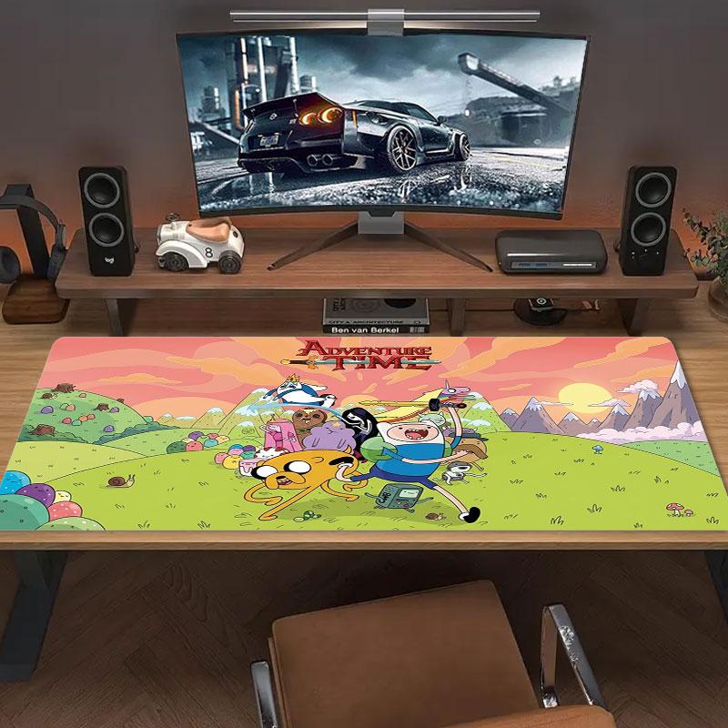 Adventure Time Large Size Mouse Pad Large Gaming Table Cushion Nonslip Laptop Tablet Big Mousepad Xxl Mat Mini Pc Playmat With Lock Edge