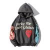 Graffiti Letter Foam Fleece Baggy Sweatshirts Męskie Oversize High Street Casual Hooded Hoodie Unisex Pullover Loose Hoody