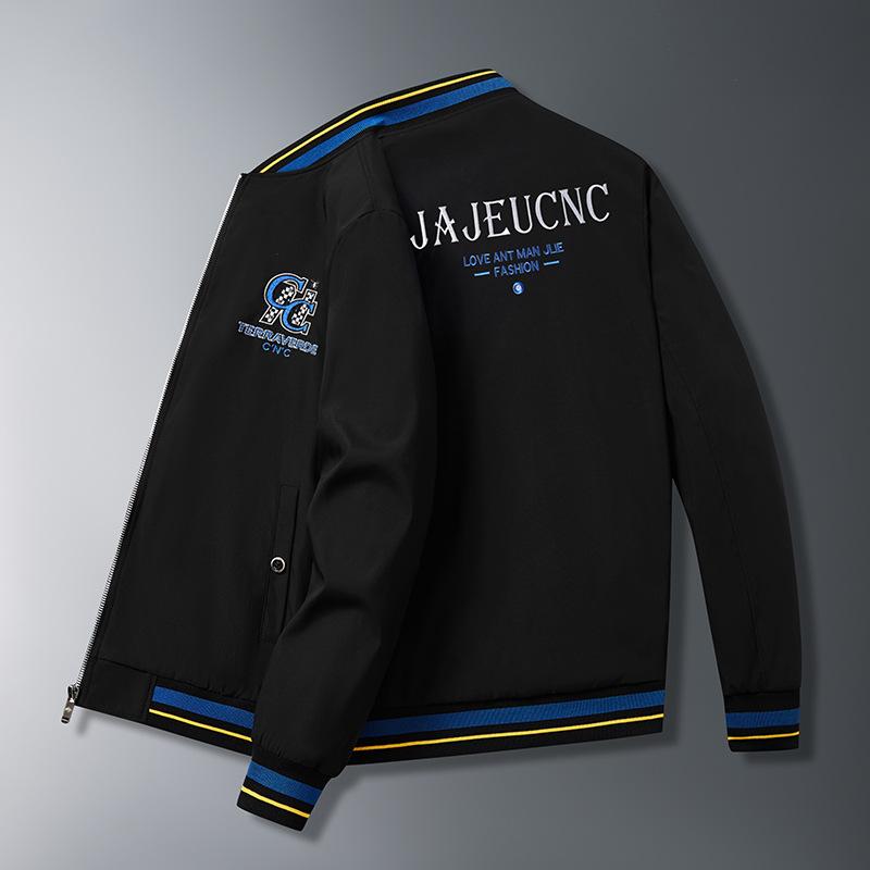 

Вышитый повседневный универсальный бейсбольный воротник с ЧПУ куртка мужская красивая куртка 5XL чёрный