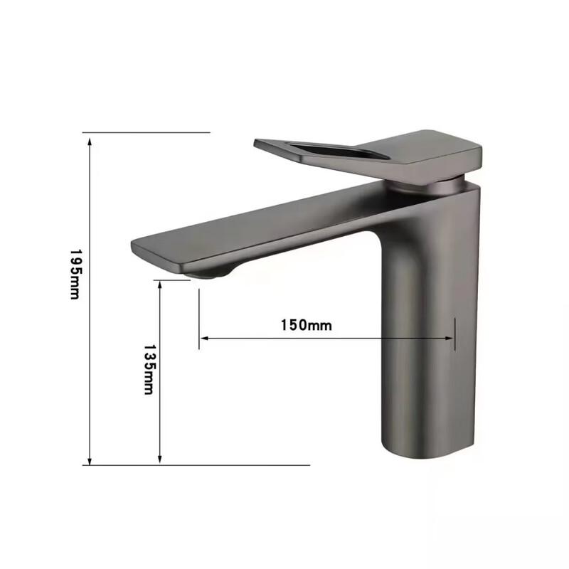 TLXT Gunmetal Grey Basin Mixer Faucet