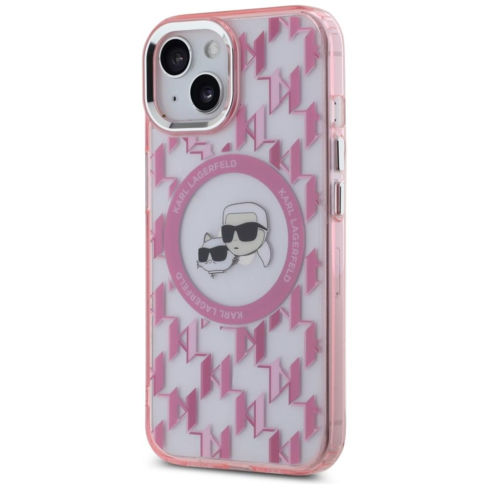 Karl Lagerfeld Klhmp15Mhmckmhp Iphone 15Plus 6.7 Różowy/Pink Iml Monogram Karl&Choupette Head Magsafe