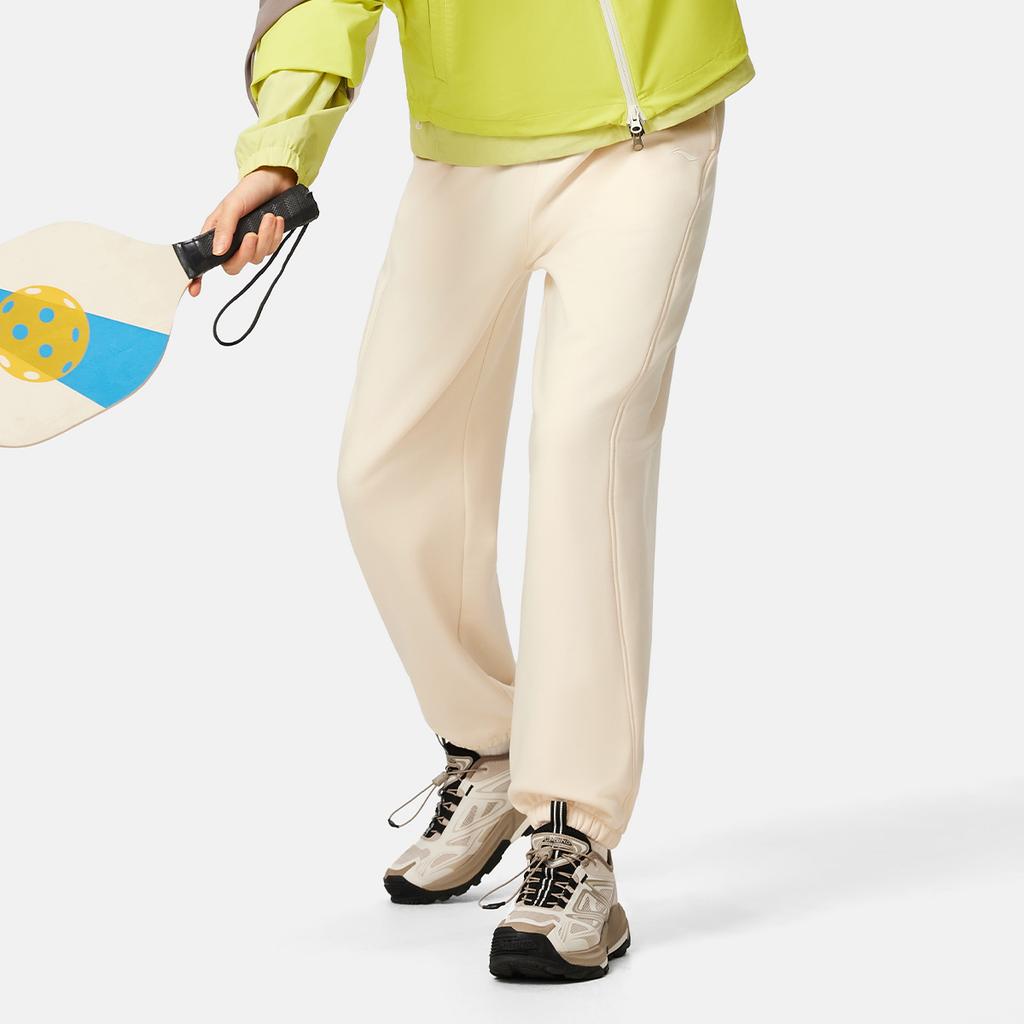 Li Ning Fitness Series Simple Training Anti-Static Antibacterial Far Infrared Thickened Warm Casual Knitted Sports Pants Women Pants AKLVC22-1