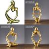 European Style Resin Sculpture For Home Office Desk Decor With Thoughtful Pose