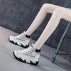 Soil sandals women's leather summer new versatile breathable hollow heightening high-top casual white shoes tide