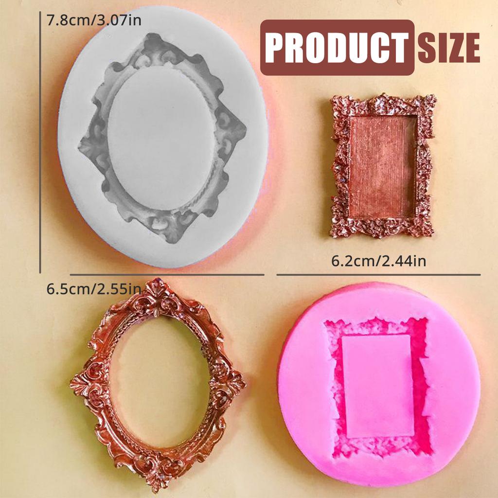 Picture Frame Silicone Molds for Epoxy Resin Candle Soap Decoration Fondant Silicone Molds for Chocolate Candy Cake