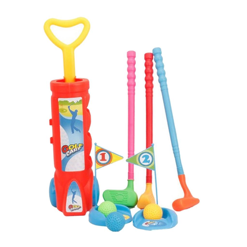 Kids Toys Golfer Set Golf Clubs Balls Caddy Garden Summer Educational Game
