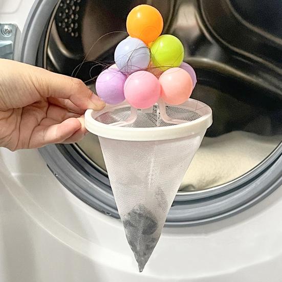 Yousheng 1/2/3Pcs Reusable Pet Hair Remover Floating Hair Filtering Mesh Removal Bag with 10 Colorful Balls Washer Machine Hair Catcher