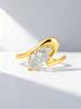 925 Silver Simple Ripple Marquise Zircon Ring For Women Engagement Anniversary Wedding Party High Quality Fine Jewelry