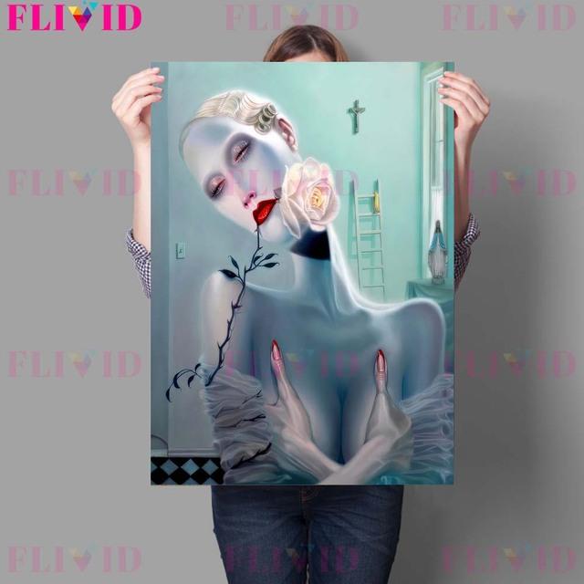 Charming Witch Modern Abstract Wall Art Oil Painting Butterfly Lady Dream Art Poster