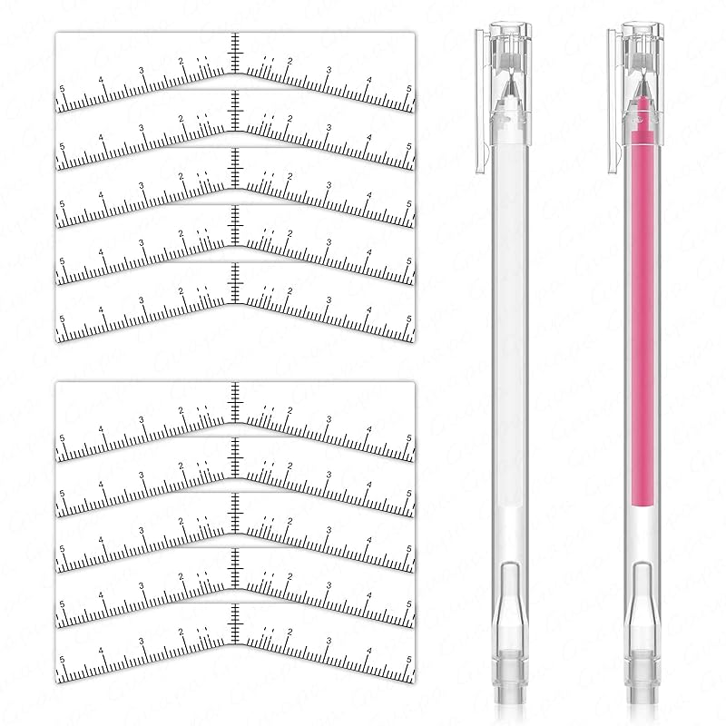 Guapa Augenbrauenlineal Schablonen Einfache Kartierung Formgebende Aufkleber Schablone Microblading Messwerkzeug Augenbrauenform Design Positionierungsaufkleber für Permanent
