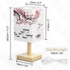 Night Lamp - Redblossom Themed Bedside Reading Lamp with Wooden Base for Night, Bed Room, Living Room, Home & Decor