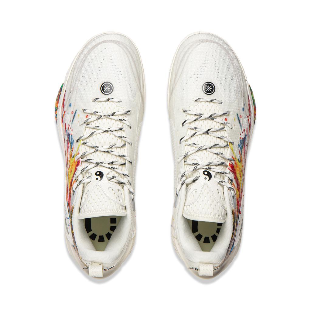 Li Ning DLO1 Cushioning Slip Resistant Abrasion Resistant Rebound Grip Low Top Basketball Shoes Men's Champagne White ABPV009-19