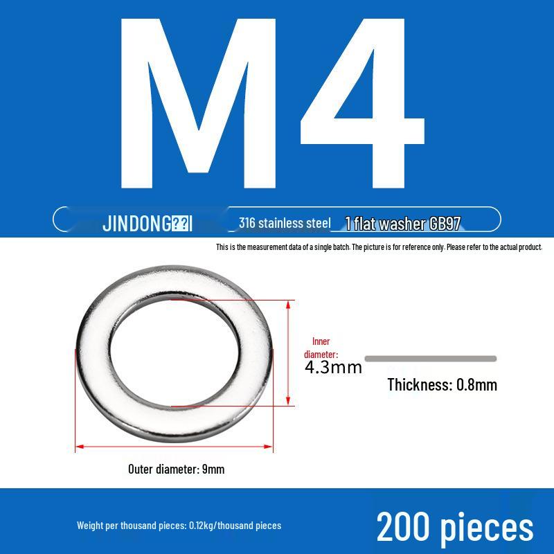 Stainless Steel 304/201/316 Oversized Thick Flat Washer Gasket Screw Washer GB97/GB96