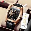Fashion Top Brand Men's Mechanical Watch Tevise 8383c Business Waterproof Automatic Carved Hollow Window Moon Phase Zircon