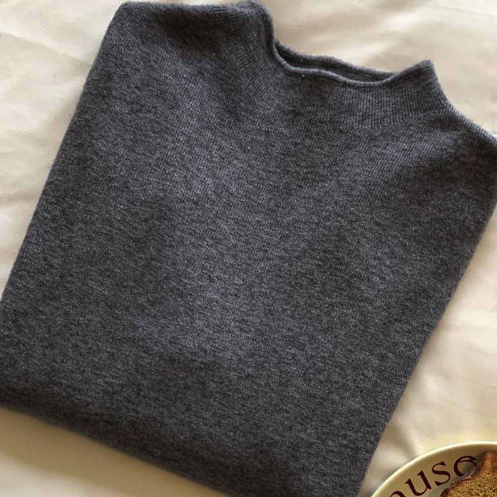 **Soft Knit Long Sleeve Base Layer Women Winter Sweater Korean Style Minimalist Layering Top**