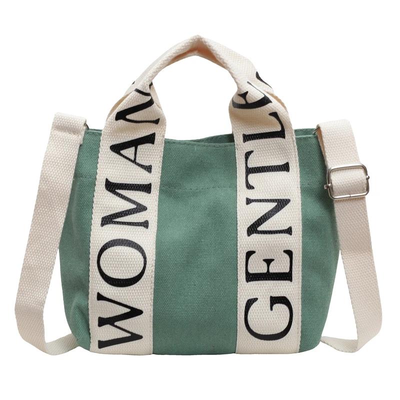 Borsa a Spalla Dolce in Tela alla Moda Versatile ad Alta Capacità Lettera Borsa da Lavoro Collisione Pratica Singola Borse a Tracolla