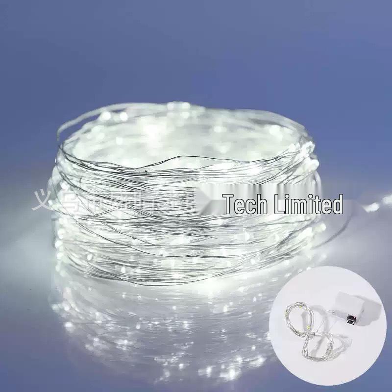 Cross-border LED Copper Wire Fairy Lights: 0.5m, 1m, 2m, 3m, 5m - Bouquet Cake Decoration, Flashing String Lights with Small White Box