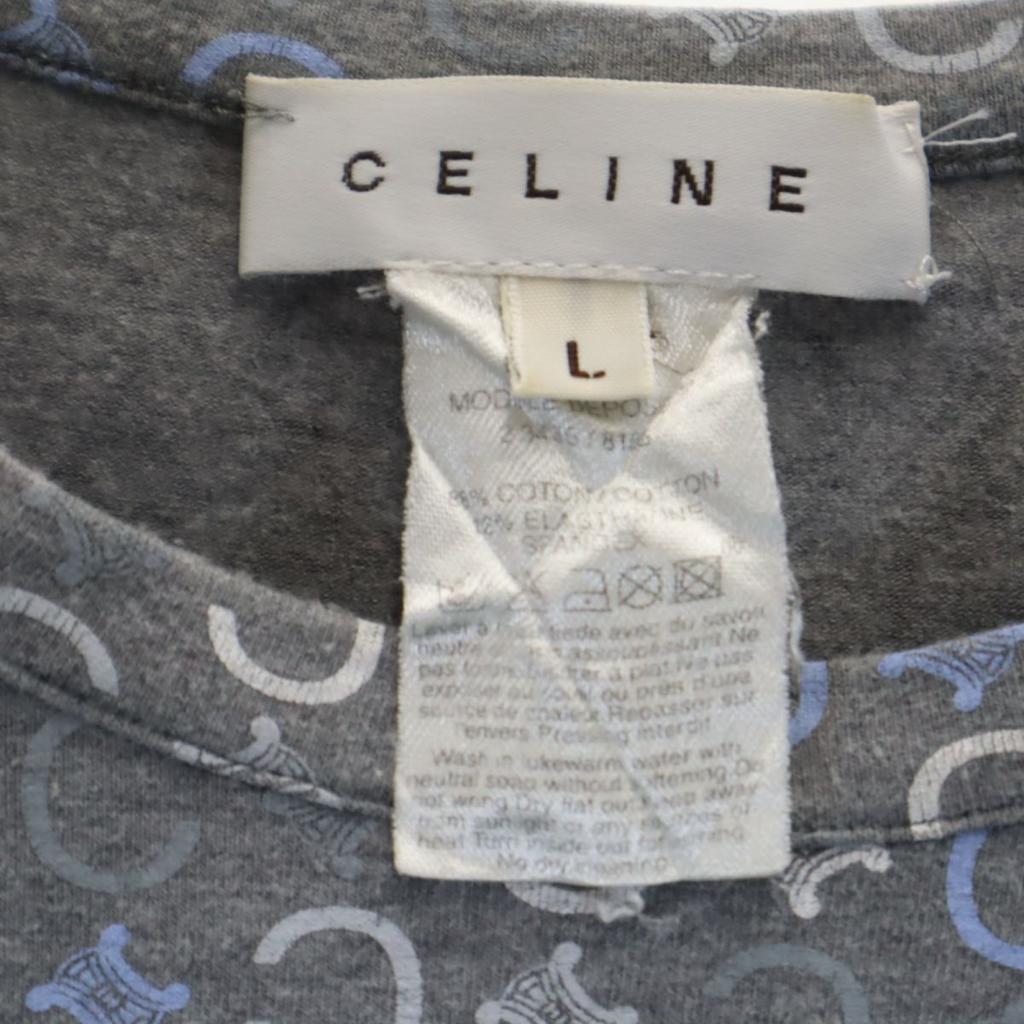Celine Made In Italy Overall Handle Long Sleeve Shirt L Gray Ron T Women Used