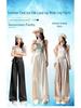 Women's Summer Acetate Satin Wide-Leg High-Waisted Pants with Tie-Up and Drape Design