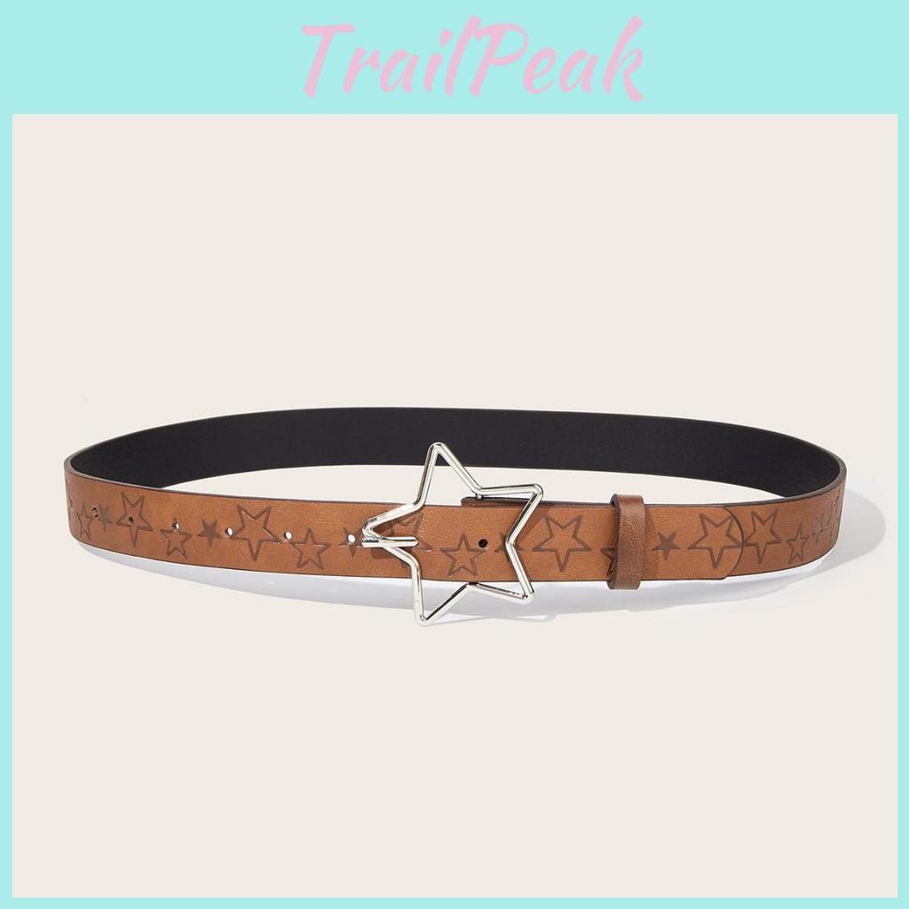 Leather Belt Ethnic Star Pattern Women Denim Pairing Summer Supplies Fashion