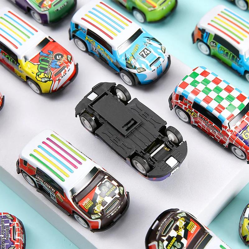 5PCS Kids Cartoon Tin Toys Cute Pull Back Toy Car Children's Mini Car Model Funny Simulation Racing Car Toys Gift