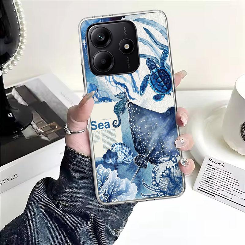 Ocean Starfish Sea Turtle Shark Soft Phone Case For Xiaomi Redmi Note 15 14 14S 13 12 Pro Plus 12S 11 11S 11E 10 10S 11T 5G Fund