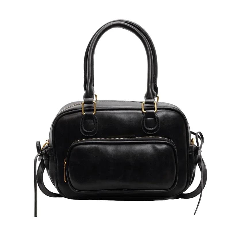 

Модная ПУ молния однотонная универсальная сумка через плечо высокого качества большая вместительная сумка через плечо мягкая модная простая сумка