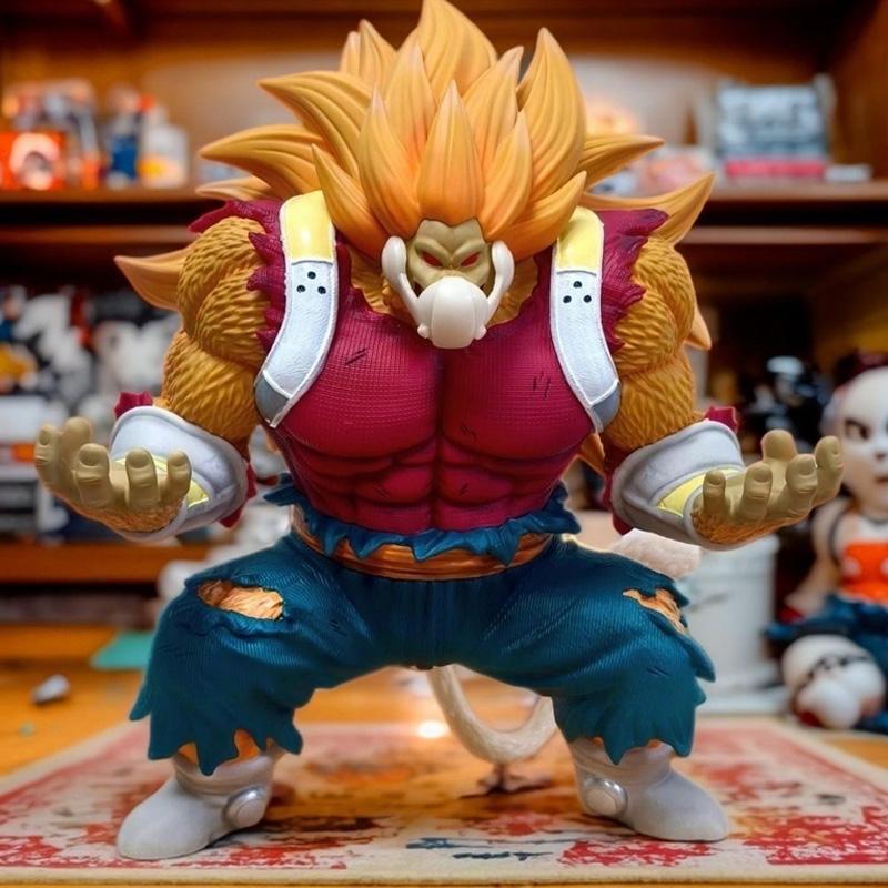 Anime Dragon Ball Z Saiyan Cumber Golden Great Ape 31cm Action Figures With Removable Mask Statue Desktop Ornament Figure Gift