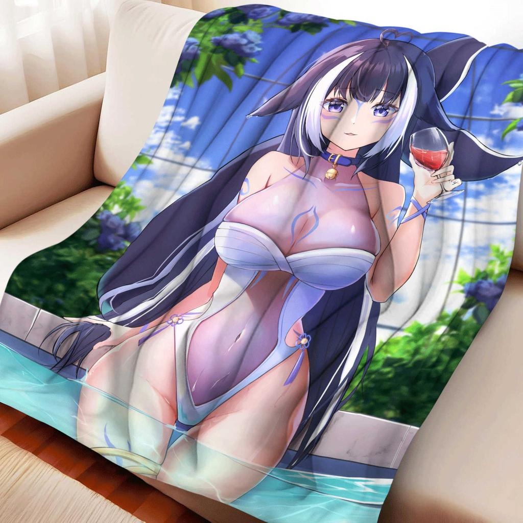Cartoon VTuber Shylily Flannel Blanket Cover Warmth Soft Anime Blanket Multifunctional Decor Home Universal Blankets