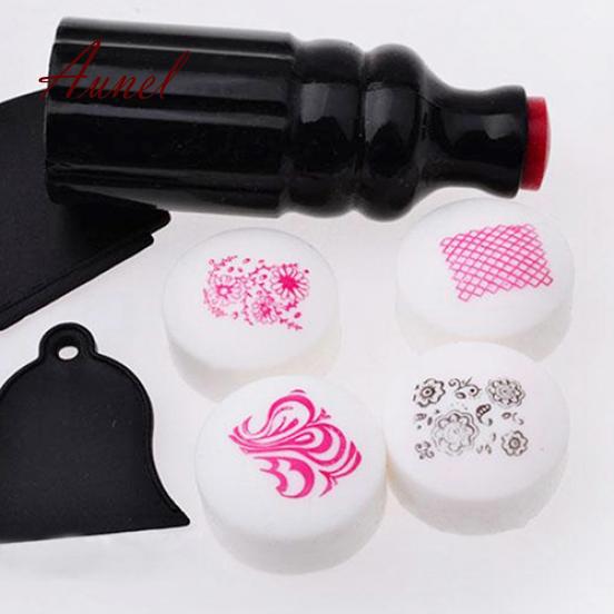 Black Polish Image Stamper Paint Stamp Knife Scraper Stamping Nail Art Tool 1 Set